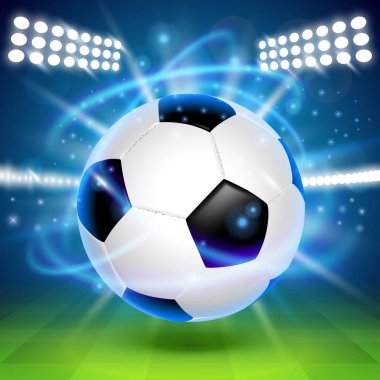 Sahada futbol topu. Arka plan kapağı. Vektör çizim