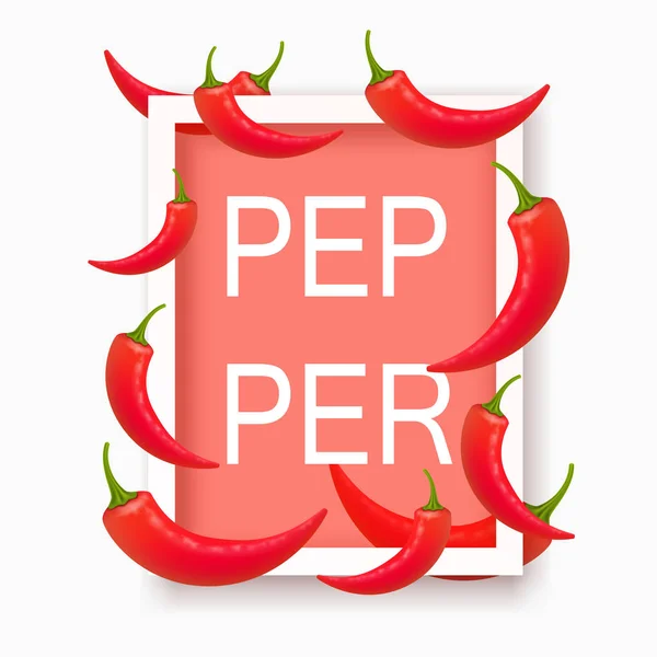 Peper frame naam collage. Dekking van design kunst. Vectorillustratie — Stockvector