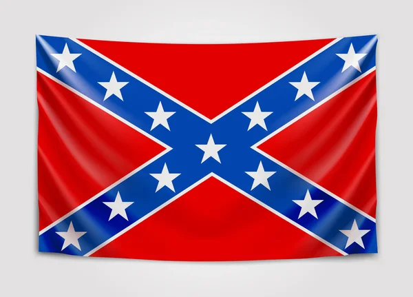 Hängande för konfedererade flagg. Amerikas konfedererade stater. Flagga-konceptet. — Stock vektor