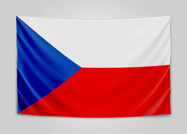 Bandera colgante de Czech. República Checa. Concepto de bandera nacional . — Archivo Imágenes Vectoriales