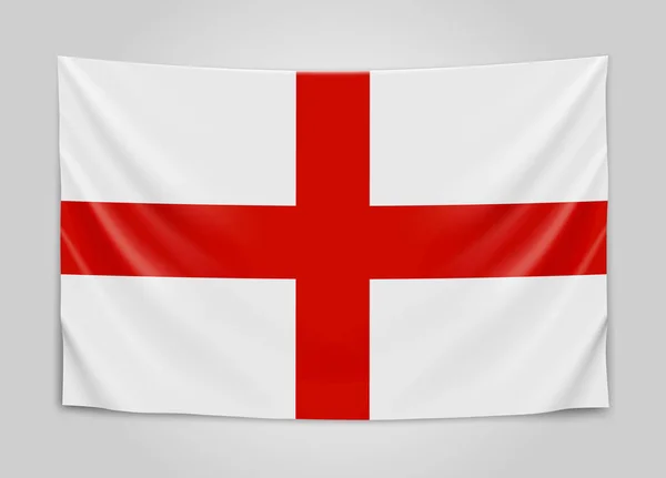 Bandera colgante de Inglaterra. Inglaterra. Concepto de bandera nacional . — Vector de stock