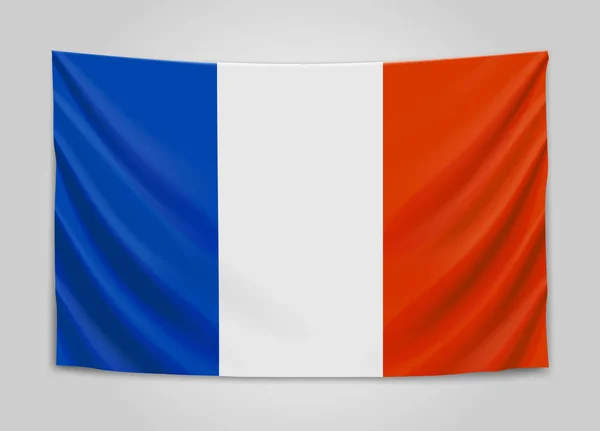 Висячі прапорі Франції. Французька Республіка. Французький Національний прапор концепції. — стоковий вектор