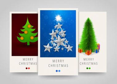 Noel ve yeni yıl modern dikey Bannerlar Noel ağacı ile. Parti biletleri için dekorasyon