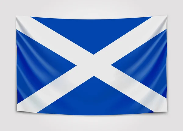 Flagge von Schottland hängen. Schottland. Nationalflaggenkonzept. — Stockvektor