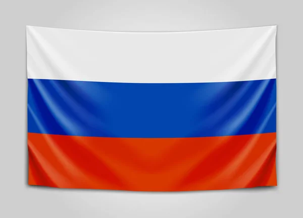 Bandera colgante de Rusia. Federación Rusa. Concepto de bandera nacional . — Archivo Imágenes Vectoriales