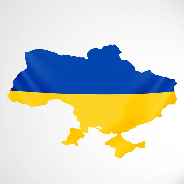Прапор України у вигляді карту. Україна. Національний прапор і мапі концепції. — стоковий вектор