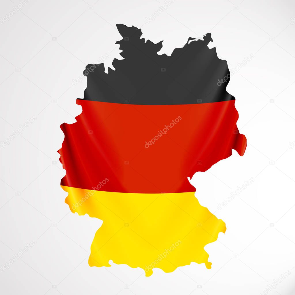 Germany flag in form of map. Federal Republic of Germany. National flag concept.