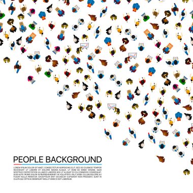 Beyaz arka plan üzerinde büyük insanlar kalabalık. Vektör çizim.