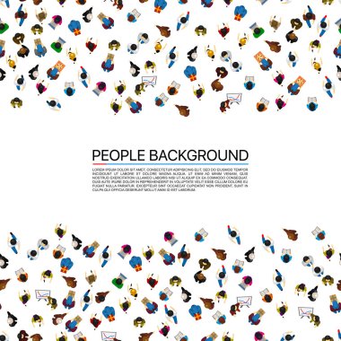 Beyaz arka plan üzerinde büyük insanlar kalabalık. Vektör çizim.