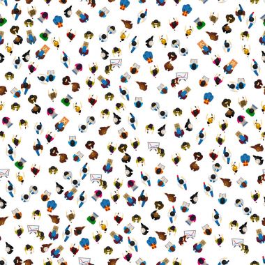 Beyaz arka plan üzerinde büyük insanlar kalabalık. Vektör çizim.