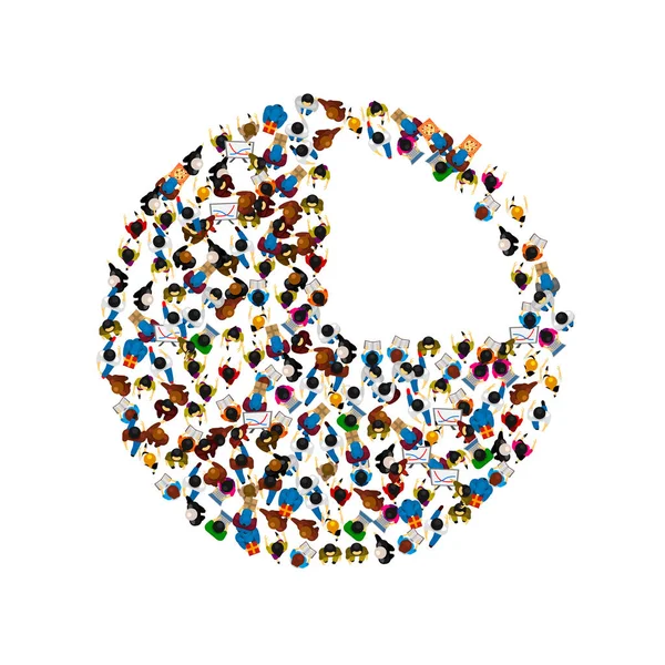 Un grupo de personas en forma de icono gráfico, aisladas sobre fondo blanco. Ilustración vectorial — Archivo Imágenes Vectoriales