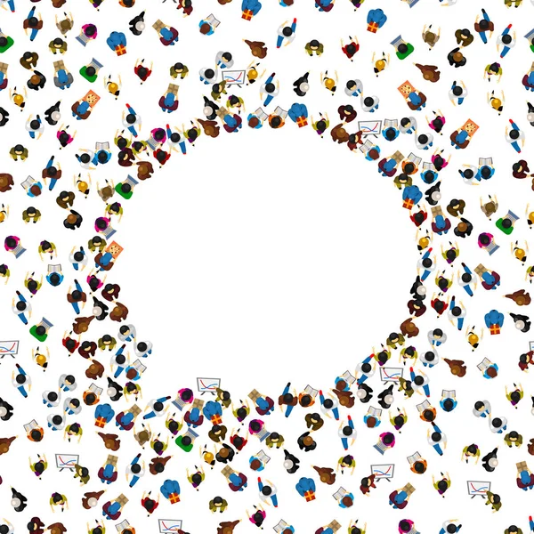 Un grupo de personas formadas como un icono de chat, aisladas sobre fondo blanco. Ilustración vectorial — Archivo Imágenes Vectoriales