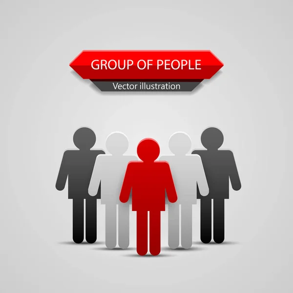 Líder do grupo de pessoas. Fundo de ilustração vetorial — Vetor de Stock