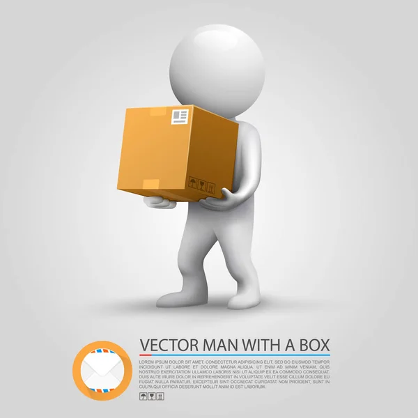 Sending a parcel. Man holding a parcel. Vector illustration — Stock Vector