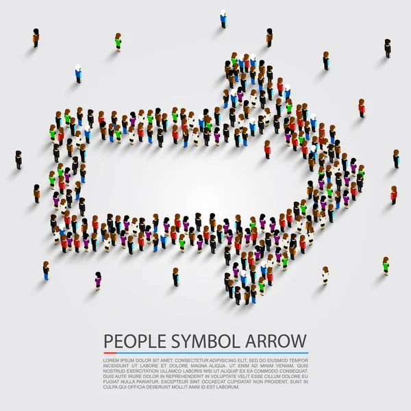 People arrow isometric, Arrow group sign, Vector illustration — Stock Vector