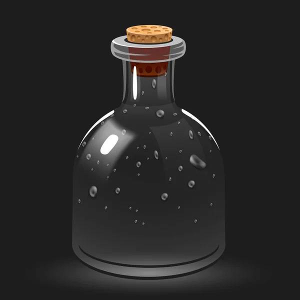 Química de vidrio vacía o botella mágica de poción . — Vector de stock