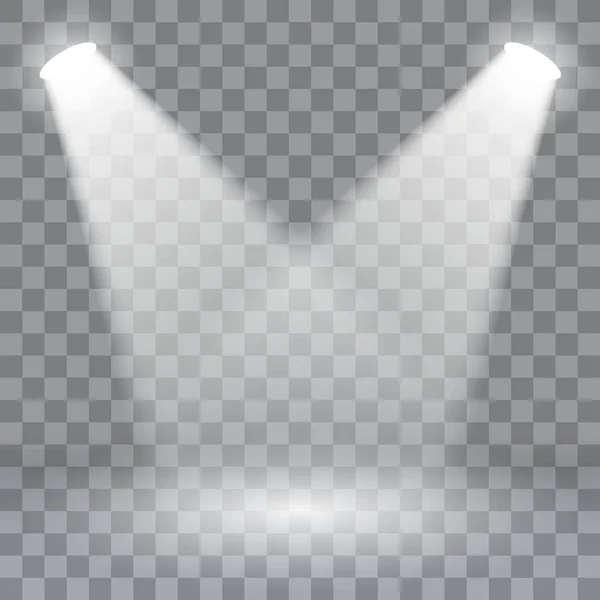 Schijnwerpers scène lichteffecten. Fase licht spotlight vector. Vectorillustratie — Stockvector