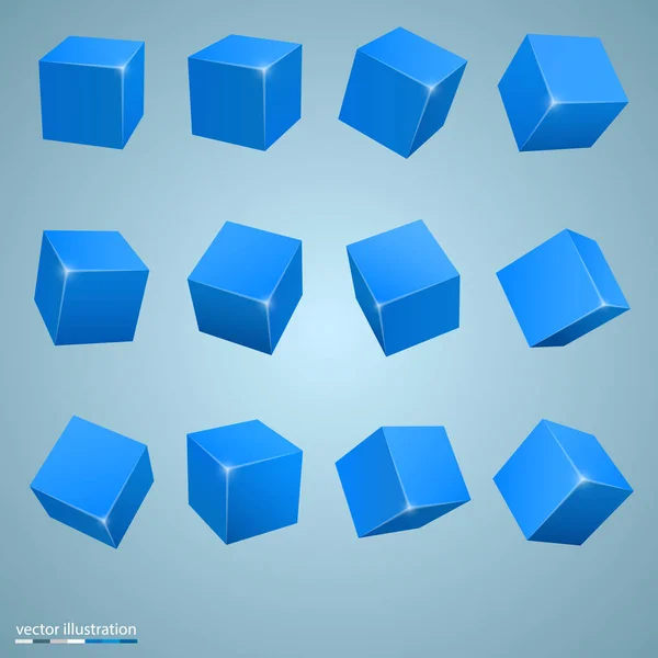 Cubos de colores 3d objeto de arte — Vector de stock