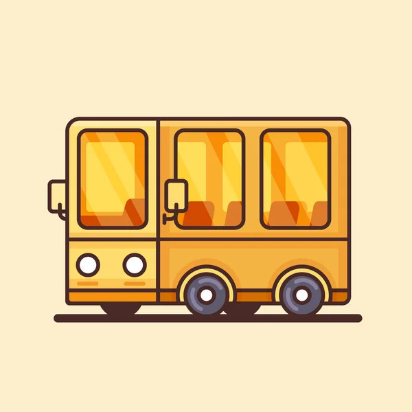 Modern yellow bus icon. Flat design. — Stock Vector