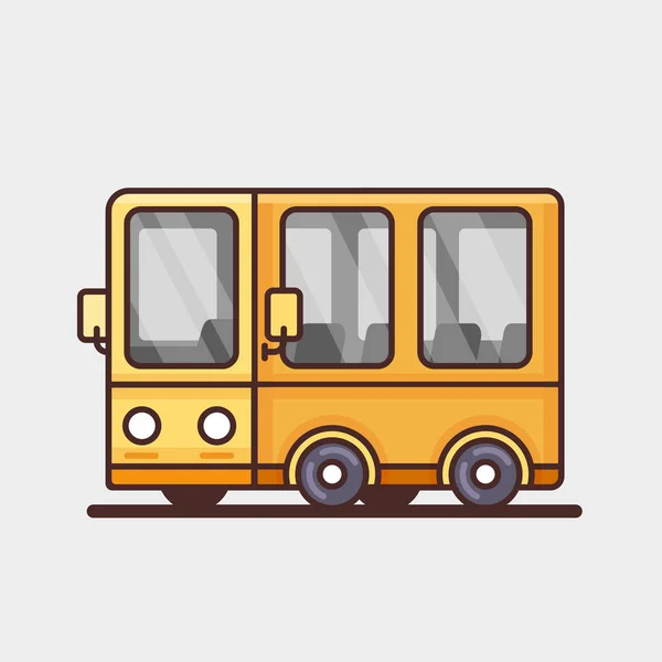 Modern yellow bus icon. Flat design. — Stock Vector