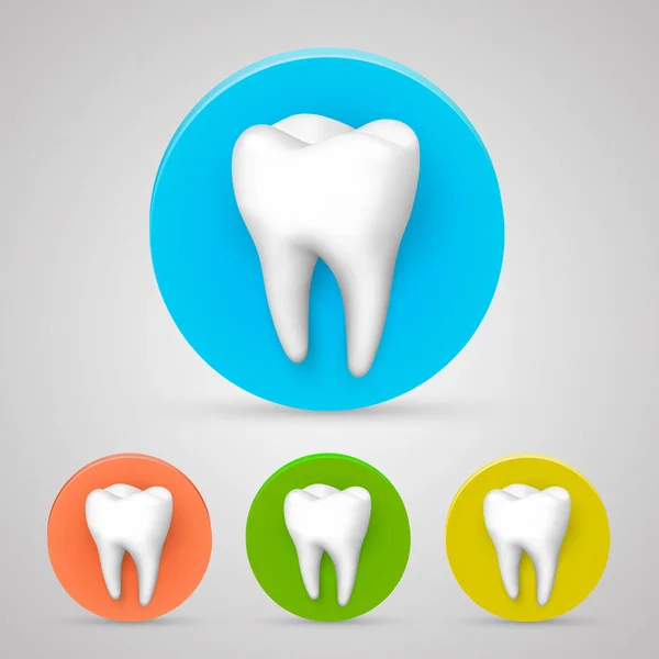Jeu de dents collection de couleurs, élément de conception de gabarit, illustration vectorielle — Image vectorielle