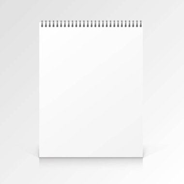 Beyaz bir arka plan üzerinde kağıt defter günlüğü. Vektör çizim