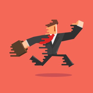 Çalışan bir işadamı basit düz çizgi film.