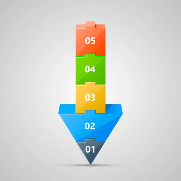 Pijl puzzel nunbers — Stockvector