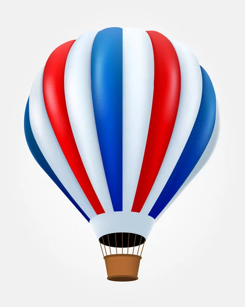 Horkovzdušný balón v letu izolované na bílém. — Stockový vektor