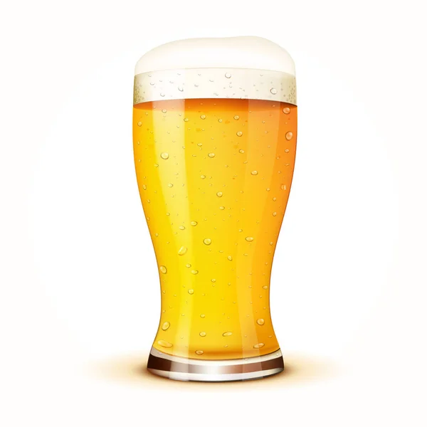 Ποτήρι μπύρας που απομονώνεται σε λευκό φόντο. — Διανυσματικό Αρχείο