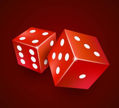Zar tasarım vektör. İki zar casino kumar şablon kavramı.