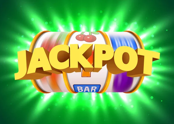 Goldener Spielautomat gewinnt den Jackpot. Big-Win-Konzept. Casino-Jackpot. — Stockvektor