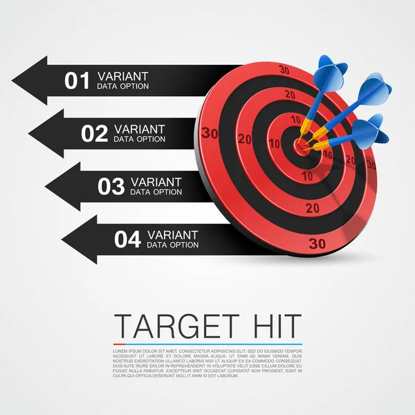 Grafikus információk target darts. — Stock Vector