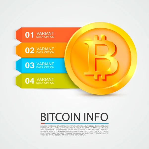 Bitcoin infografiki Biznes Finanse — Wektor stockowy