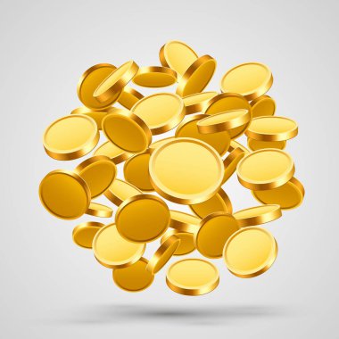 Bir top şeklinde birçok uçan paralar.