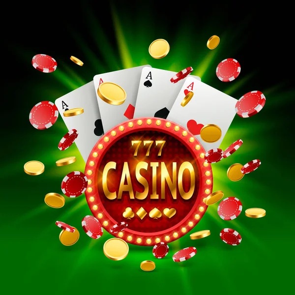 Casino-banner i en ram på bakgrunden. — Stock vektor