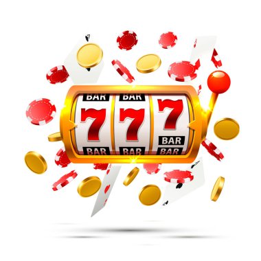 Büyük zafer Yuvaları 777 afiş casino arka plan.