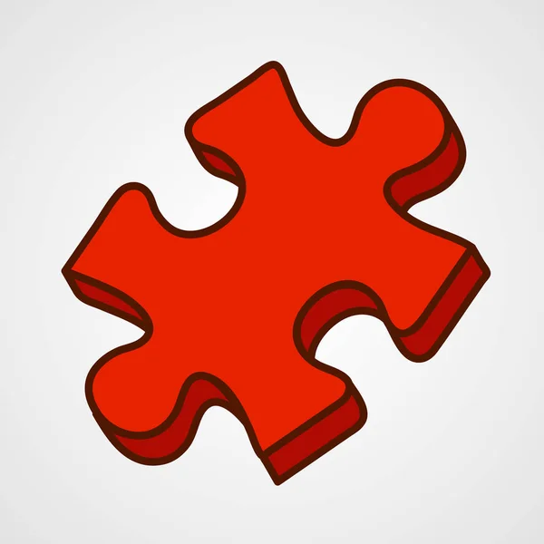 Cartoon puzzle piece icon. Vector illustration. — Stock Vector