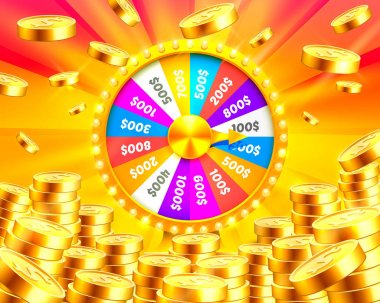 Renkli servet tekerlek jackpot kazandı.