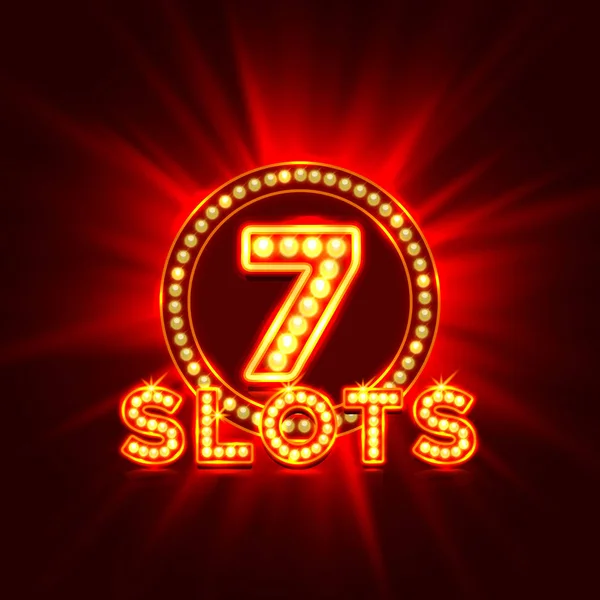 Casino van "slots" jackpot 7 uithangbord. — Stockvector