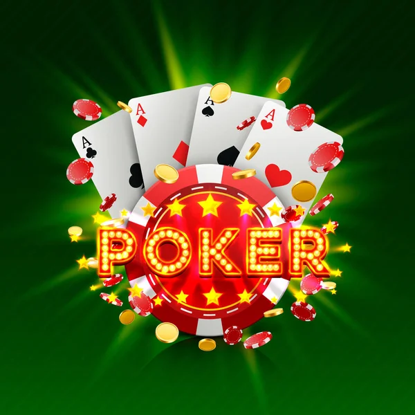 Poker casino banner letrero fondo . — Archivo Imágenes Vectoriales