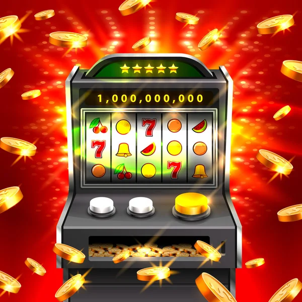 3D slots maskin vinner jackpotten. — Stock vektor