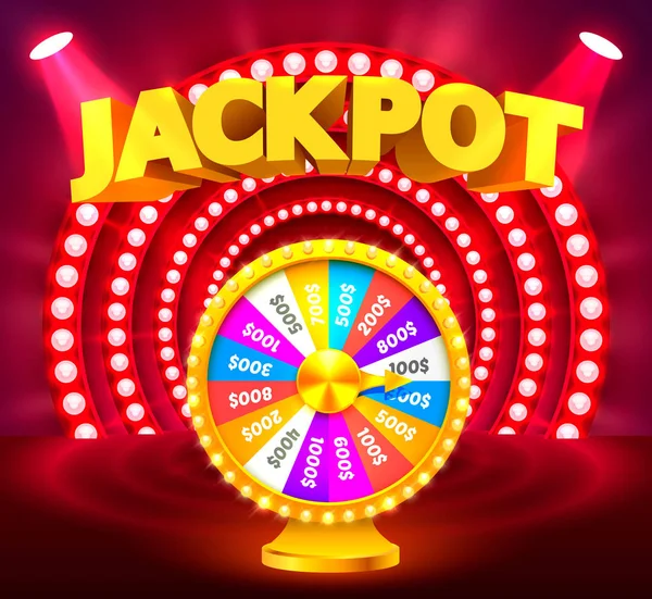 Zlaté štěstí vyhrává jackpot. — Stockový vektor