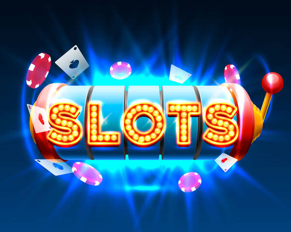 Casino slots jackpot 777 signboard.