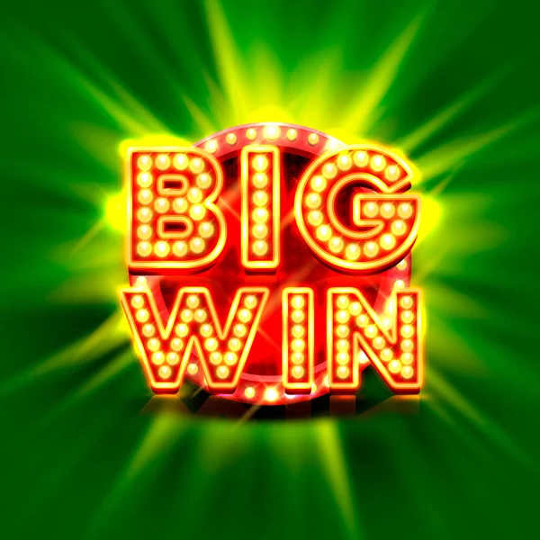 Big Win Casino Schild, Spiel Banner Design. — Stockvektor