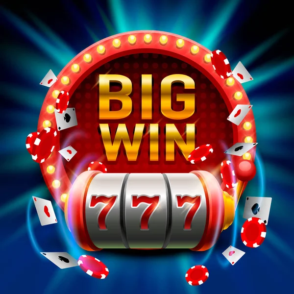 Grote overwinning slots 777 banner casino. — Stockvector