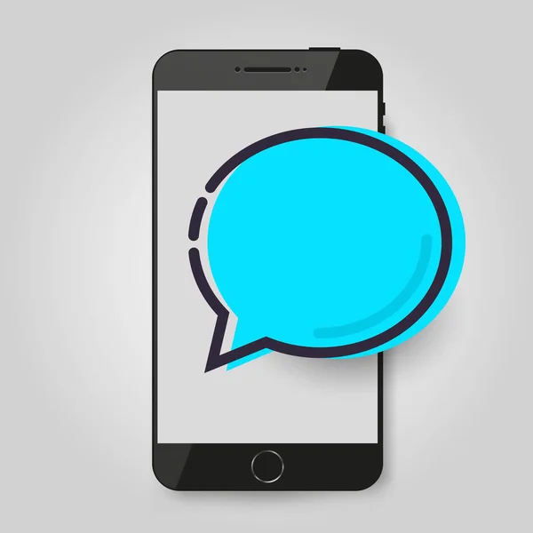 Mensaje de chat de teléfono móvil. Burbuja de chat, concepto de hablar en línea, hablar, conversación, diálogo . — Archivo Imágenes Vectoriales