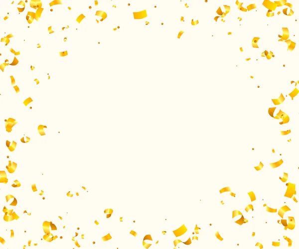 Абстрактный фон с множеством падающих золотых крошечных кусочков конфетти . — стоковый вектор