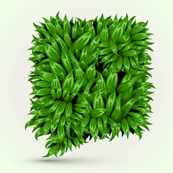 De tekstballon van groen gras op witte achtergrond. Eco Home Concept. — Stockvector