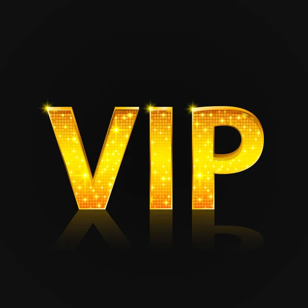 黒い背景に Vip テキスト. — ストックベクタ